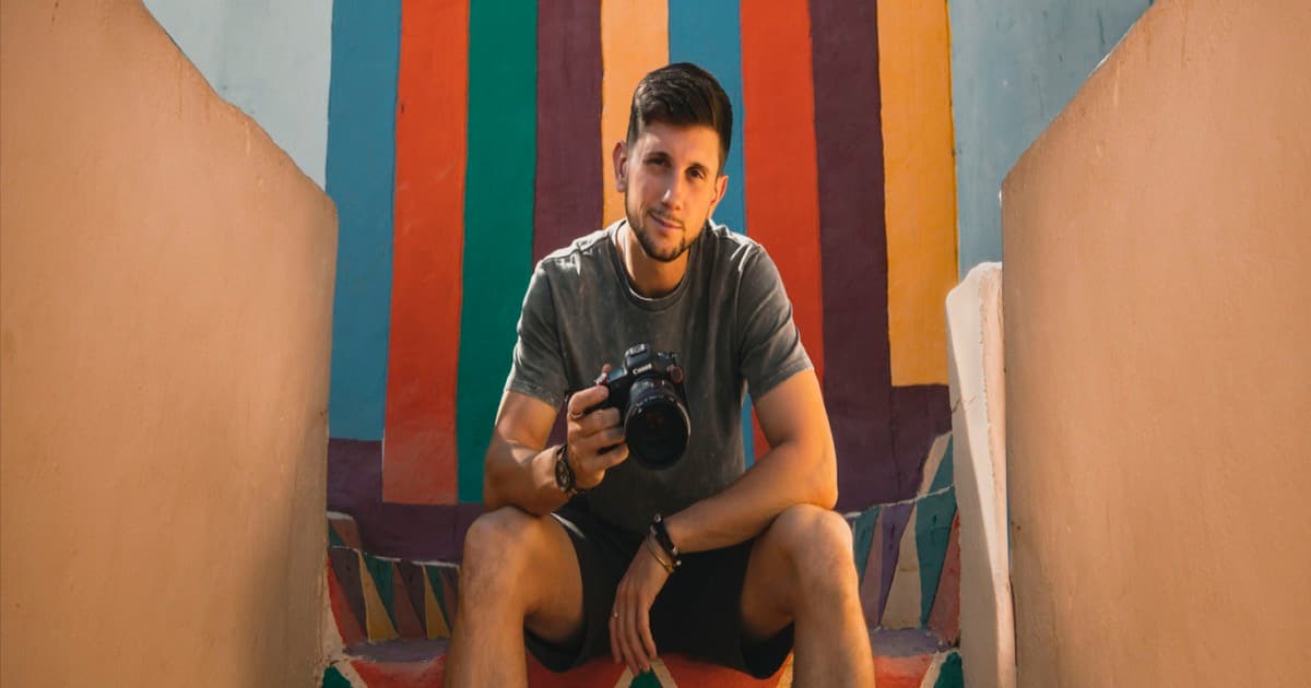 Christian LeBlanc holding a camera
