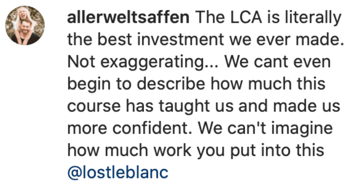 LCA community testimonial
